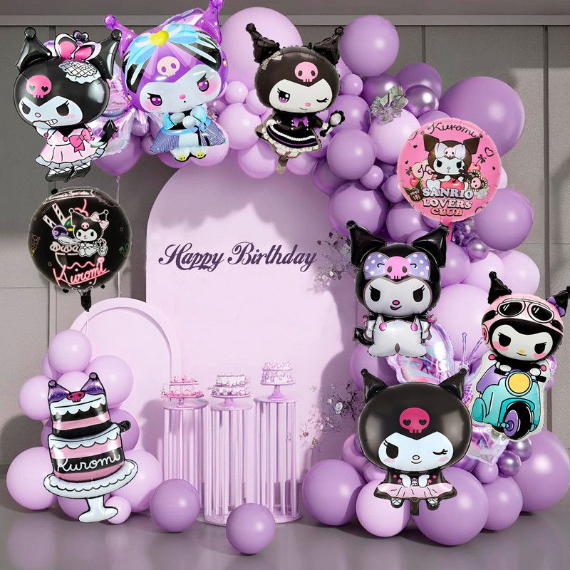10 Pcs Kuromi Party Decorations Balloons Kuromi Character Foil Balloons for Kids