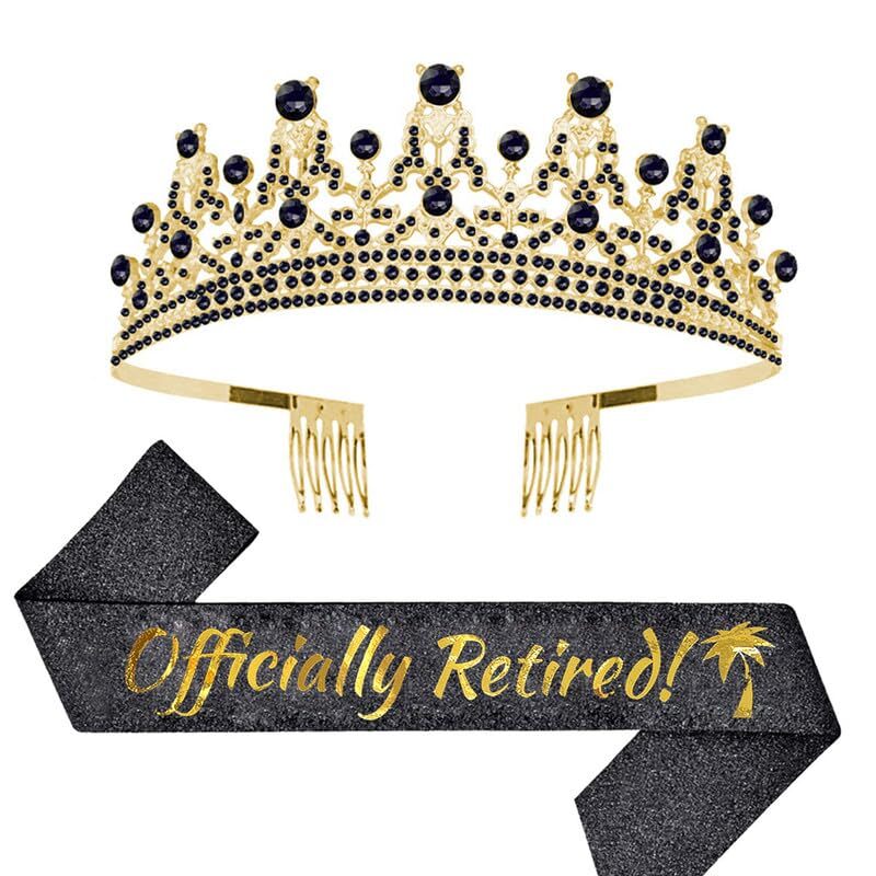 Officially Retired Crown Sash Set Women Retirement Tiara & Sash Set for Retir…