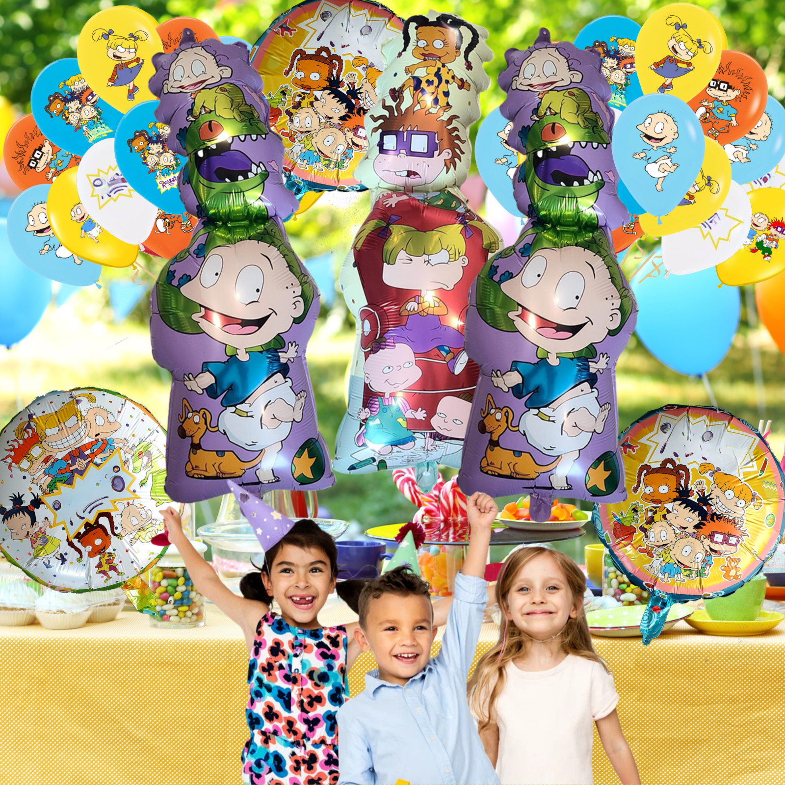 RUGRATS CUPS PLATE BANNER PARTY TABLE COVER SUPPLIES BALLOON CUPCAKE TOPPER CAKE