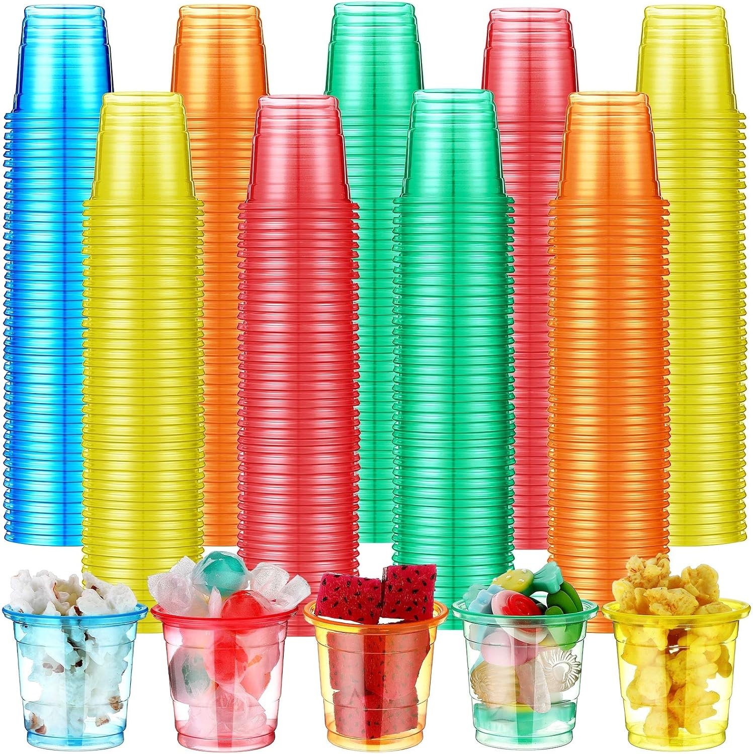 1500 Pcs Neon Plastic Shot Glasses 1 oz Disposable Cups Bulk Party Shot Cups