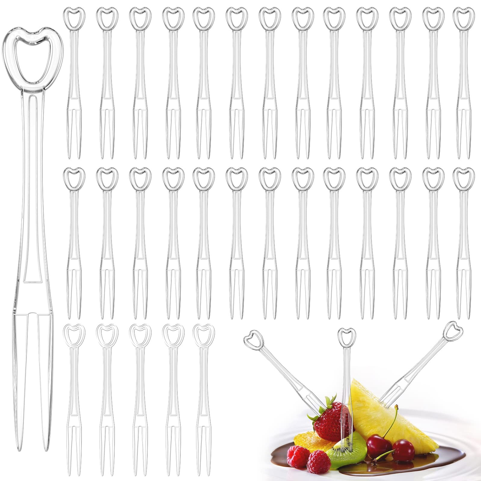 300 Pack Disposable Plastic Mini Cake Dessert Fruit Forks Cocktail Picks