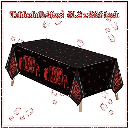 3PCS Spy Party Tablecloths – Kids Birthday Secret Agent Theme Table Covers, Plas