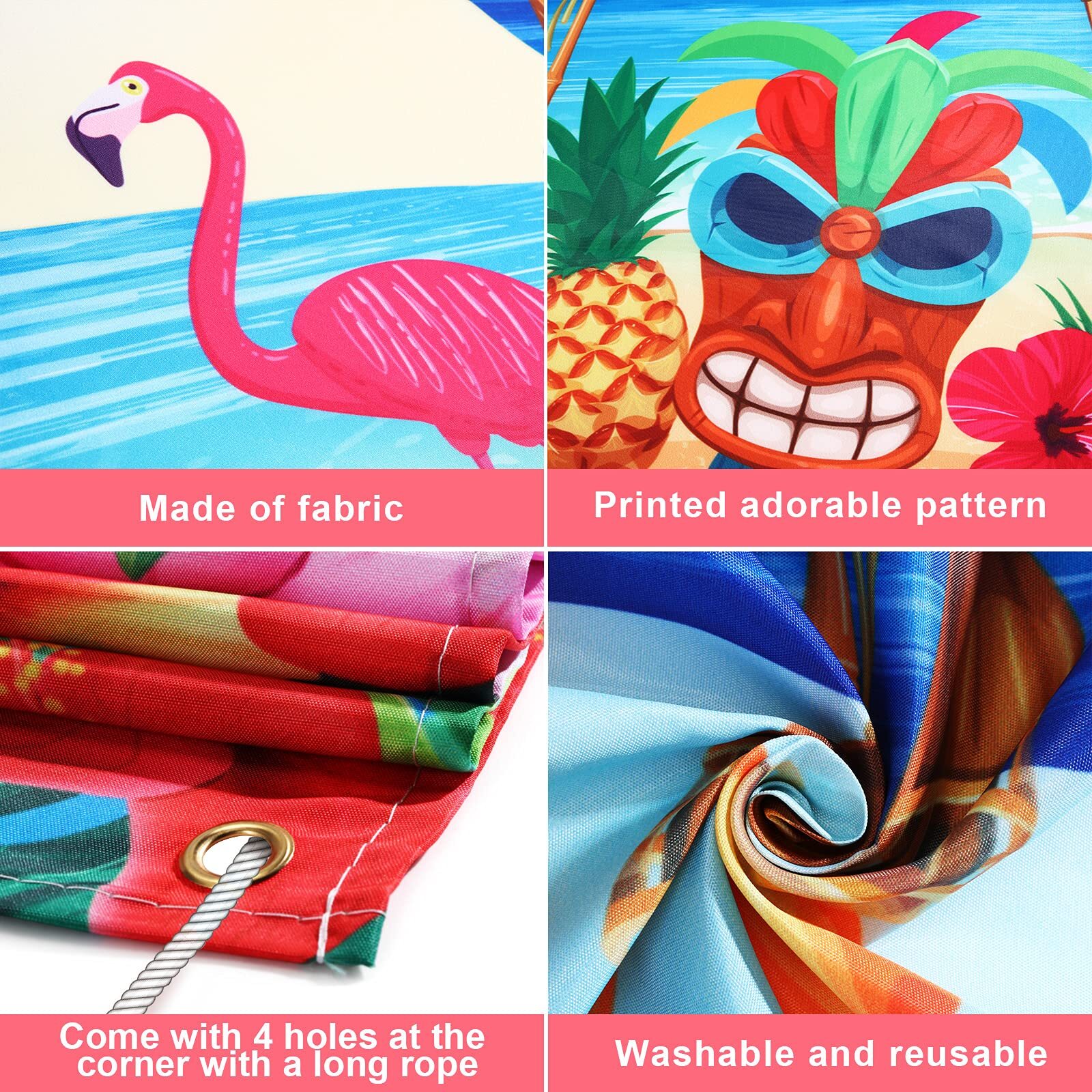 Hawaiian Aloha Decoration, Extra Large Summer Luau Backdrop
