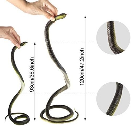 3 Pack Realistic Rubber Snakes for Garden Props Birds Squirrels Mice Scare Toy