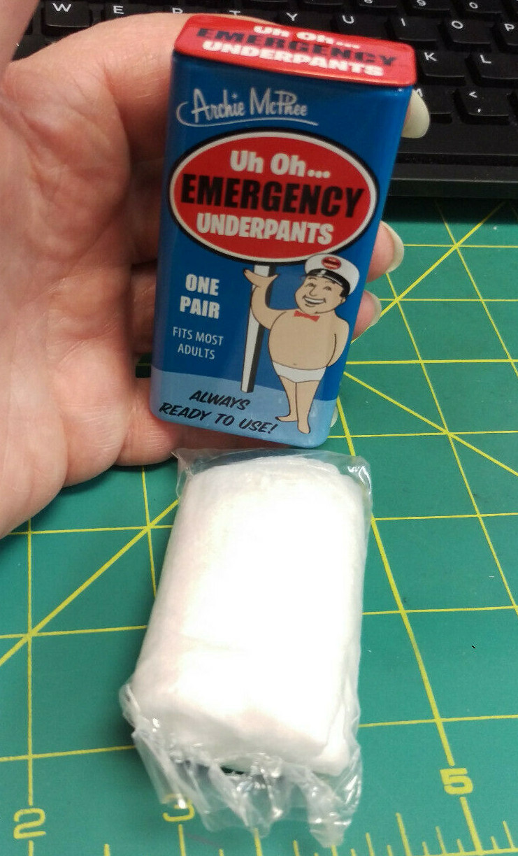 Emergency Underpants – Unopened Sealed Tin with 1 Pair – fits most adults