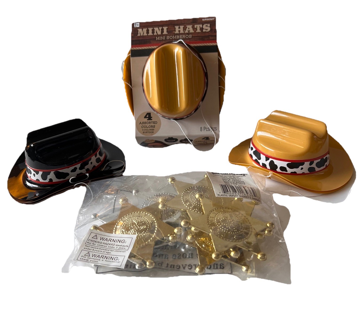 Lot Of Children’s Party Favors Cowboy Western Theme Cowboy Hats & Badges