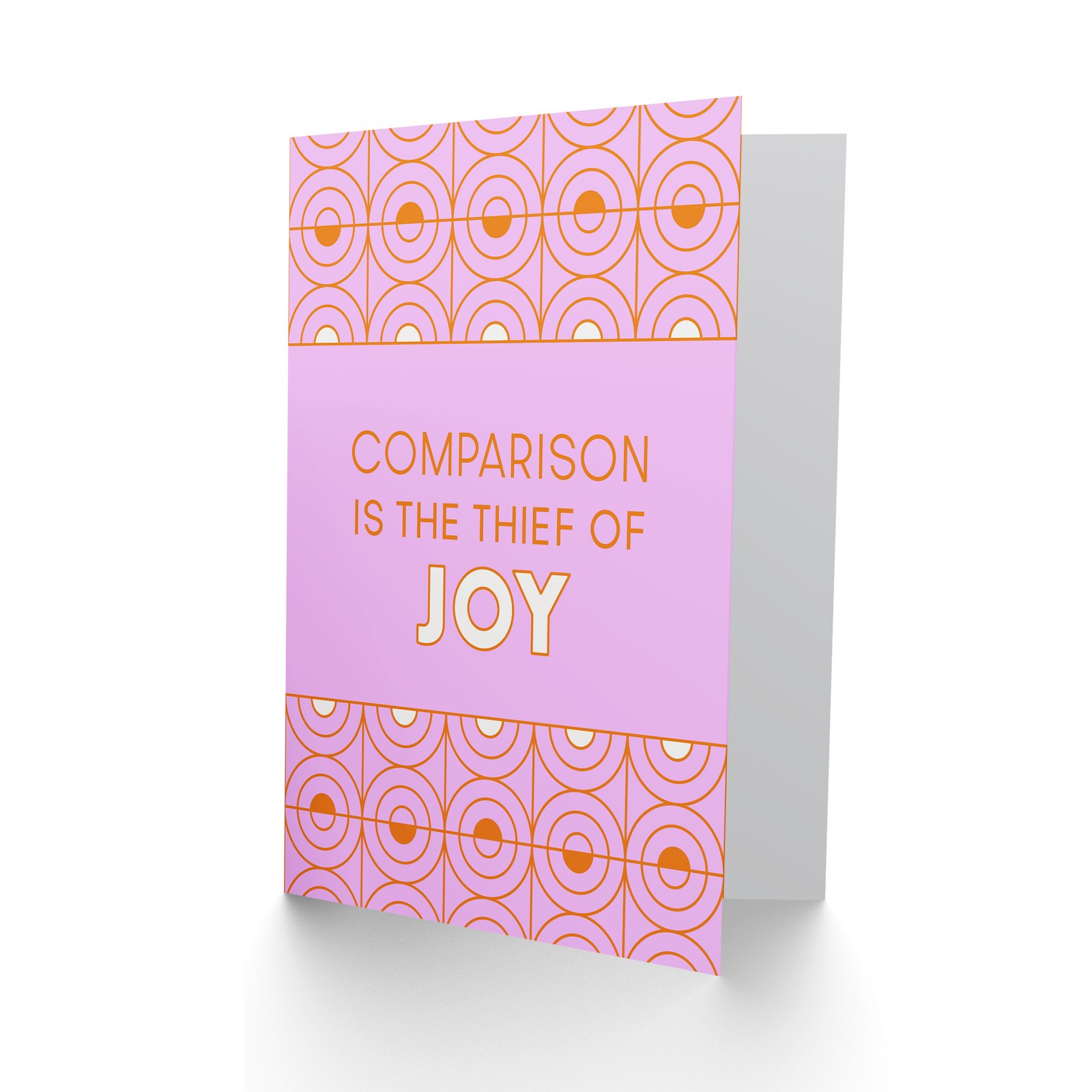 Comparison Is The Thief Of Joy Pink Art Deco Greeting Card