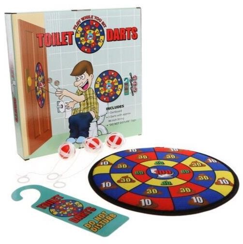Toilet Potty Darts Game – Poop Turd Target Dartboard – Funny Gag Joke Gift Toy
