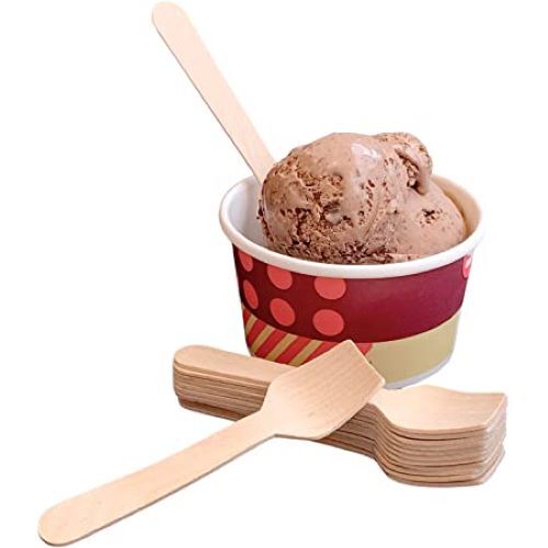 Disposable Wooden Spoons Mini Ice Cream Tea Dessert Spoon Party Tableware