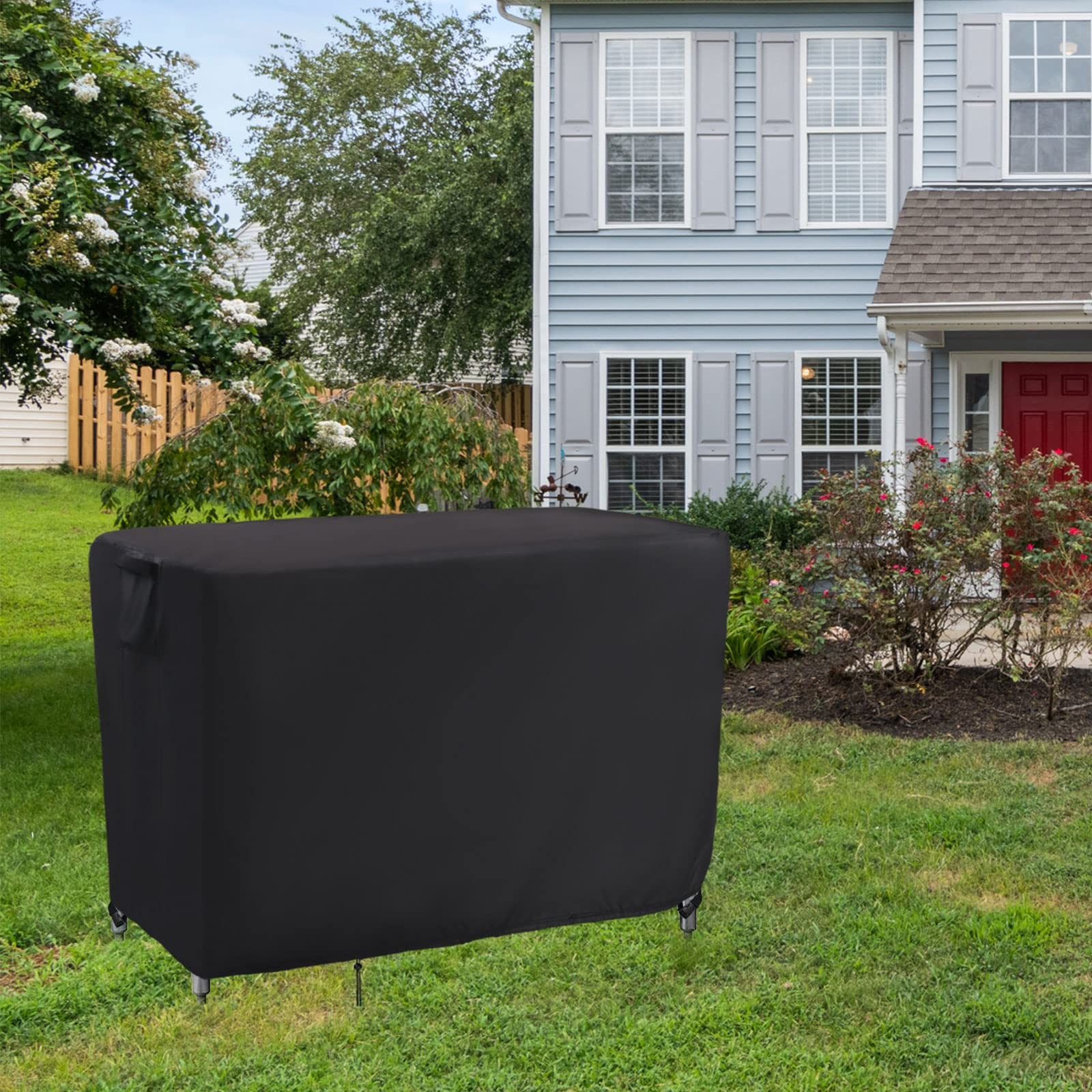 Kingling Outdoor Prep Table Cover 48 Inch, Waterproof Stainless Steel Black