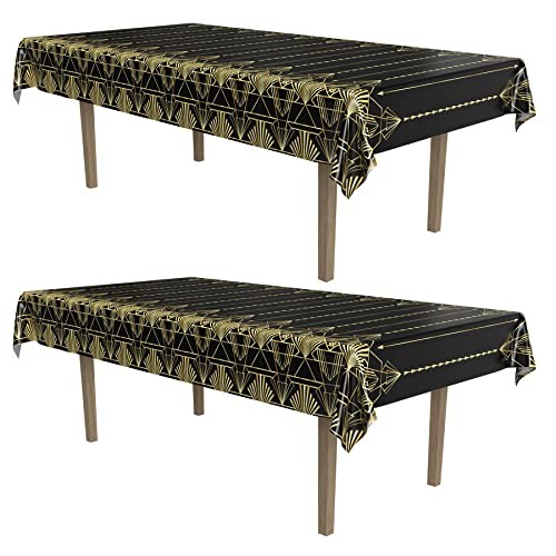 2-Count Great 1920s Tablecover, Art Deco Decor & Table Decorations for Party,