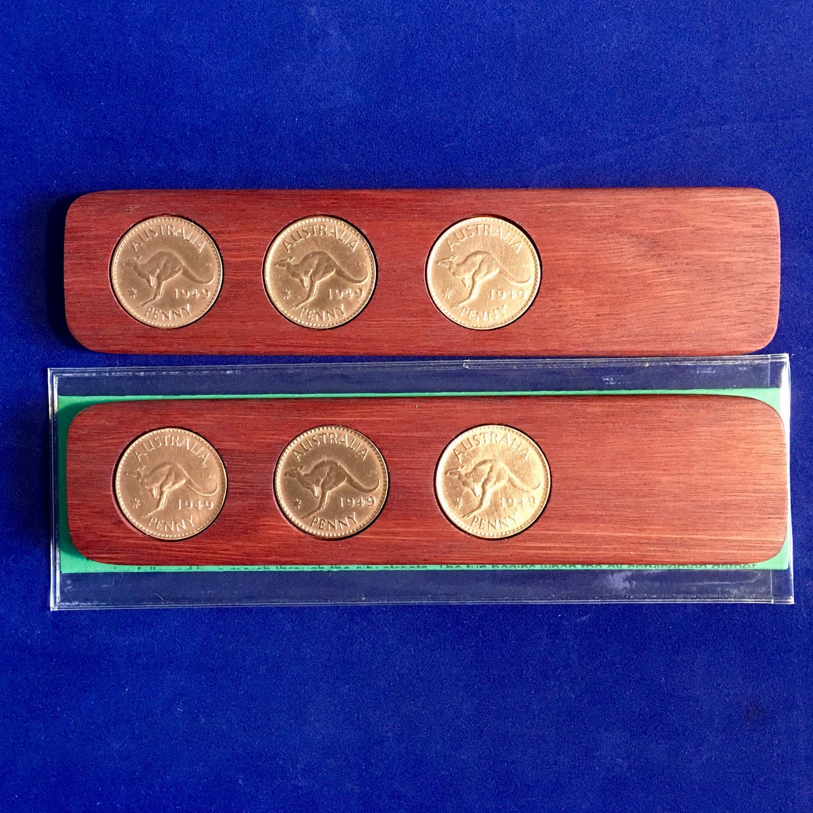 70th Birthday Gift Present Hardwood Two-Up Game 1954 Australian pennies two up