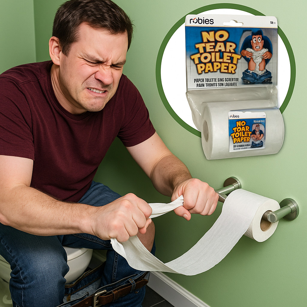 2 Set NO TEAR TOILET PAPER ROLL Non Rip Joke Prank Gag Gift Funny Bathroom Humor