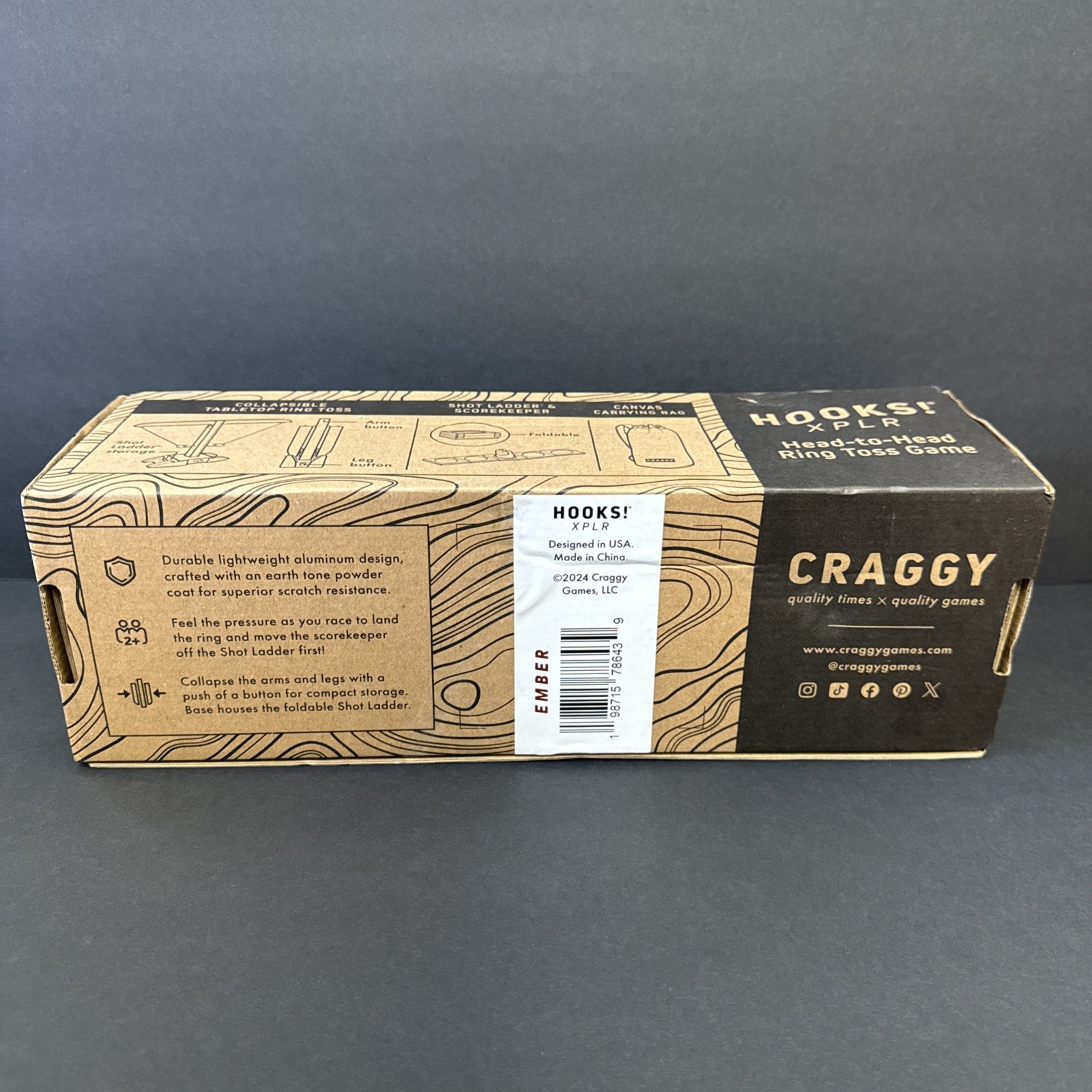 Craggy Games Ring Toss & Shot Ladder Game Hooks XPLR, Ember