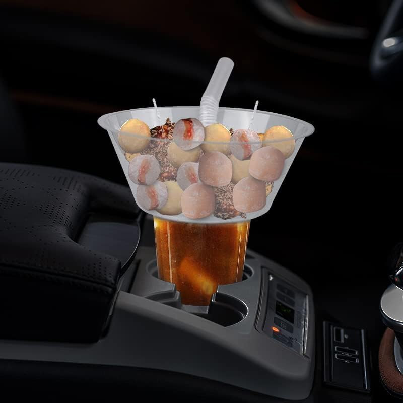 Snack and Drink Cup, 30 Sets Disposable Plastic Cup with Snack Bowl on Top Inclu