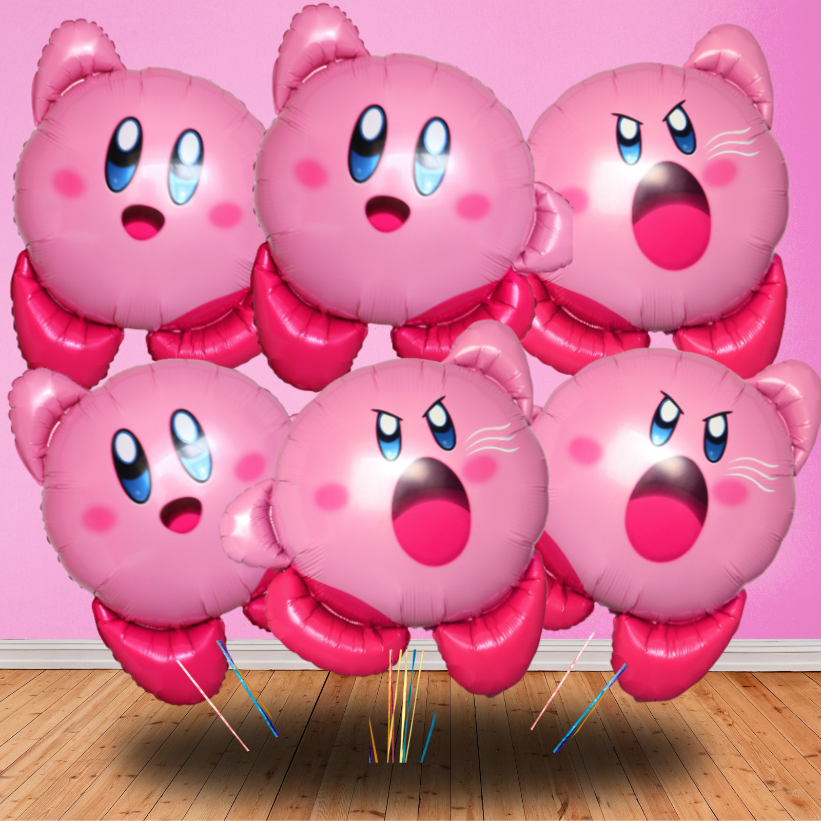 KIRBY STAR GAME pink foil balloon birthday party supplies centerpiece decoration