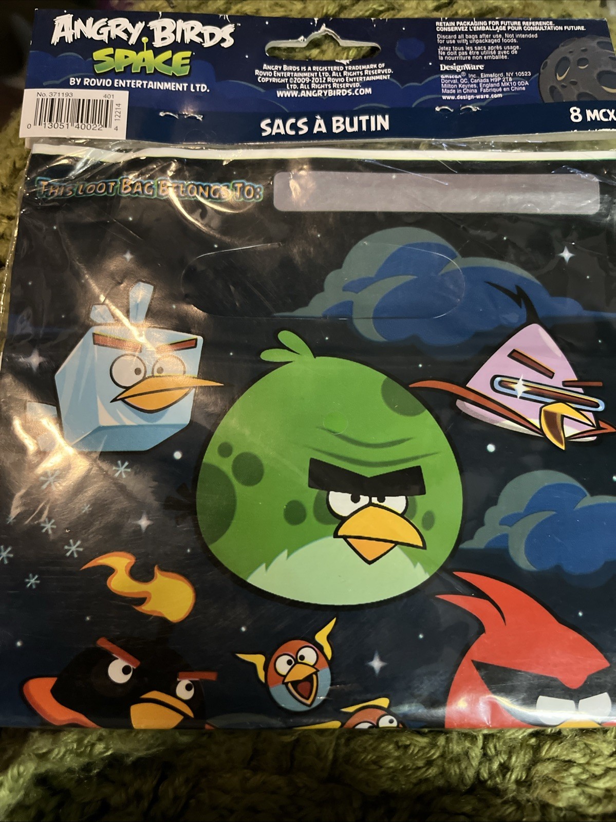 Angry Birds Space 8 Pieces Loot Bags Birthday Party Supplies New