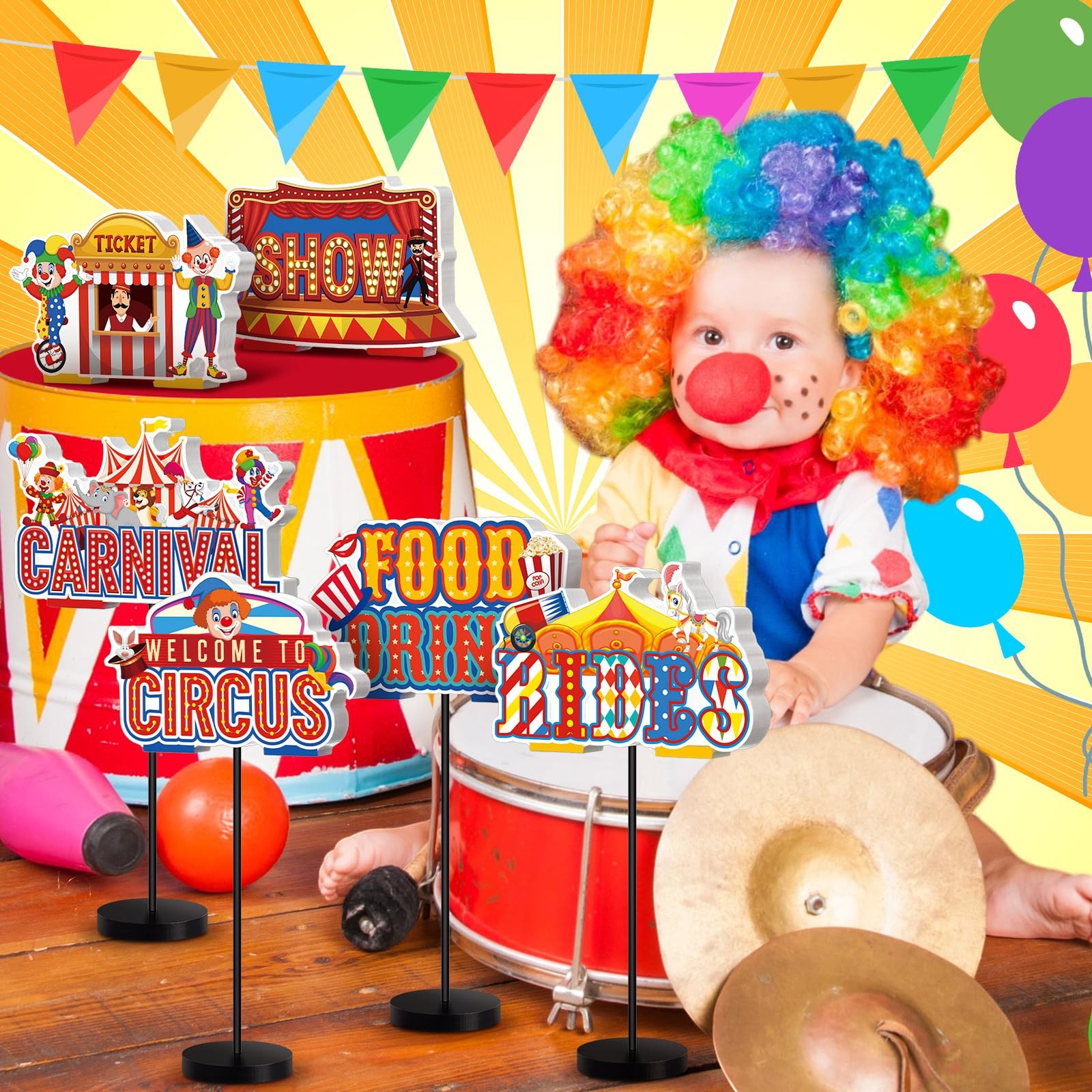 6 Pcs Carnival Party Decor Carnival Circus Decoration for Table Centerpieces …