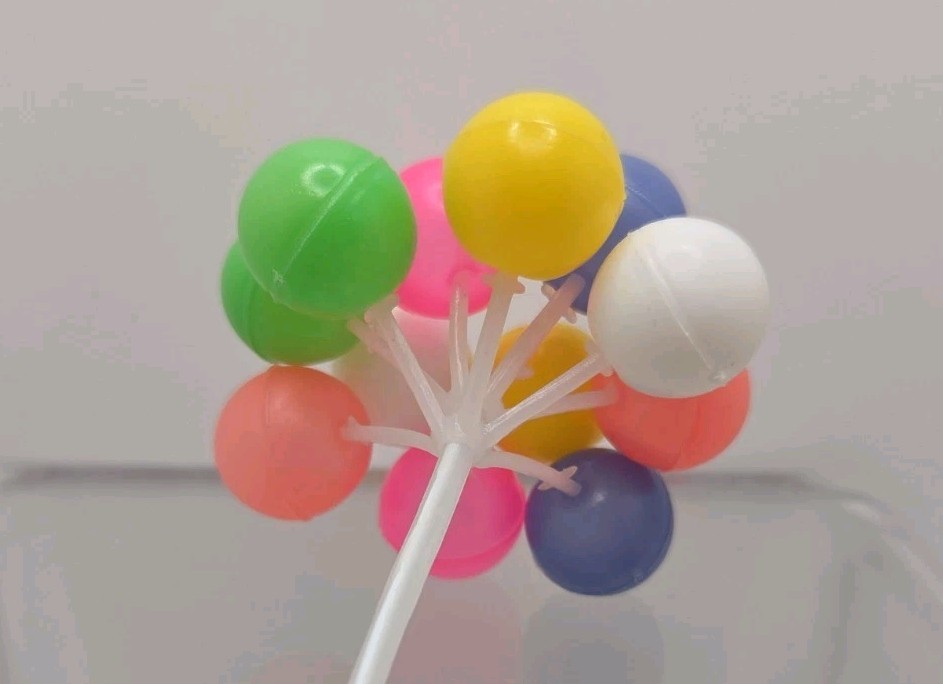Vintage Plastic Balloon Cake Toppers 3 Clusters of 12 Retro Party Decorations