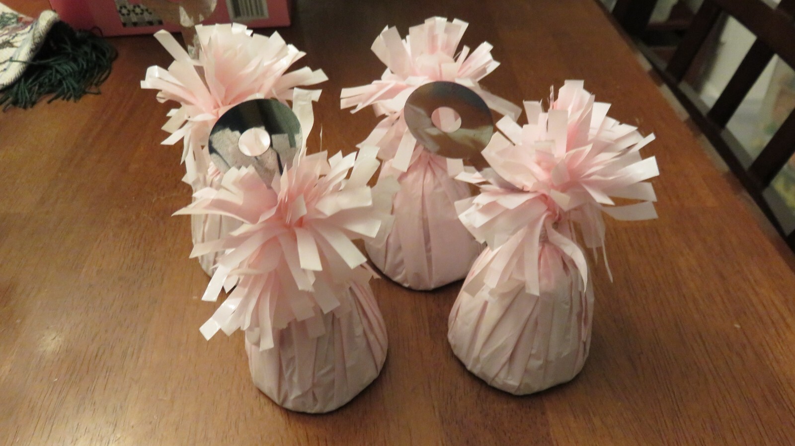 Set of 4 Pink Balloon Weights Party Birthday Supplies – 3″ tall