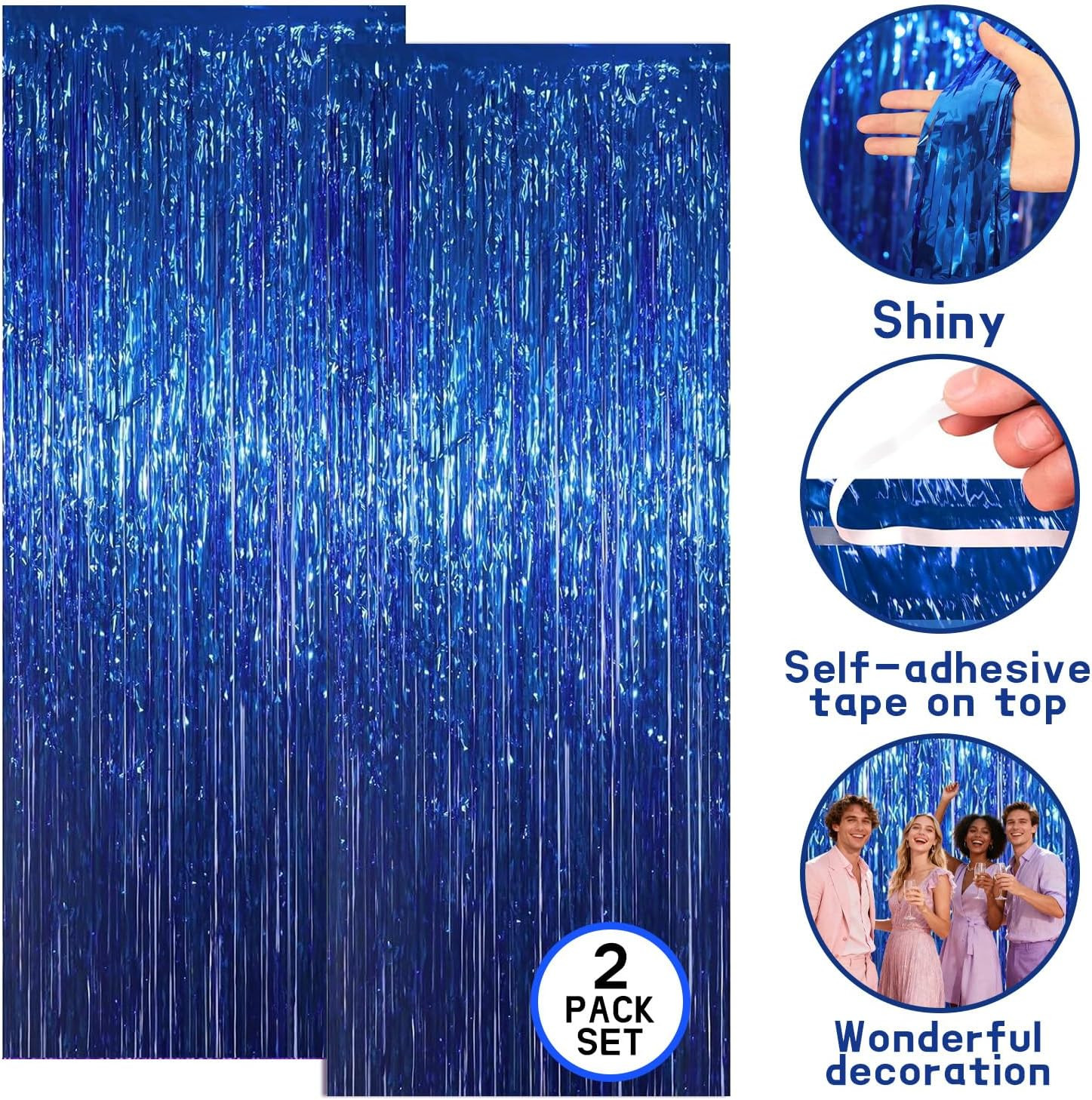 7-Pack Graduation Party Decorations Set, 3 Blue Graduation Tablecloths 54X108In,
