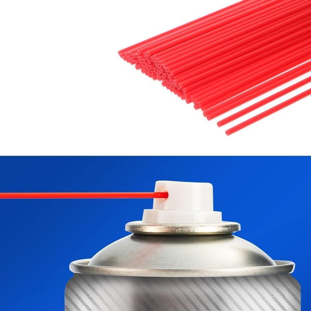 100 Pcs Red Plastic Spray Can Straws 4.7 Inch Long Replacement Nozzles