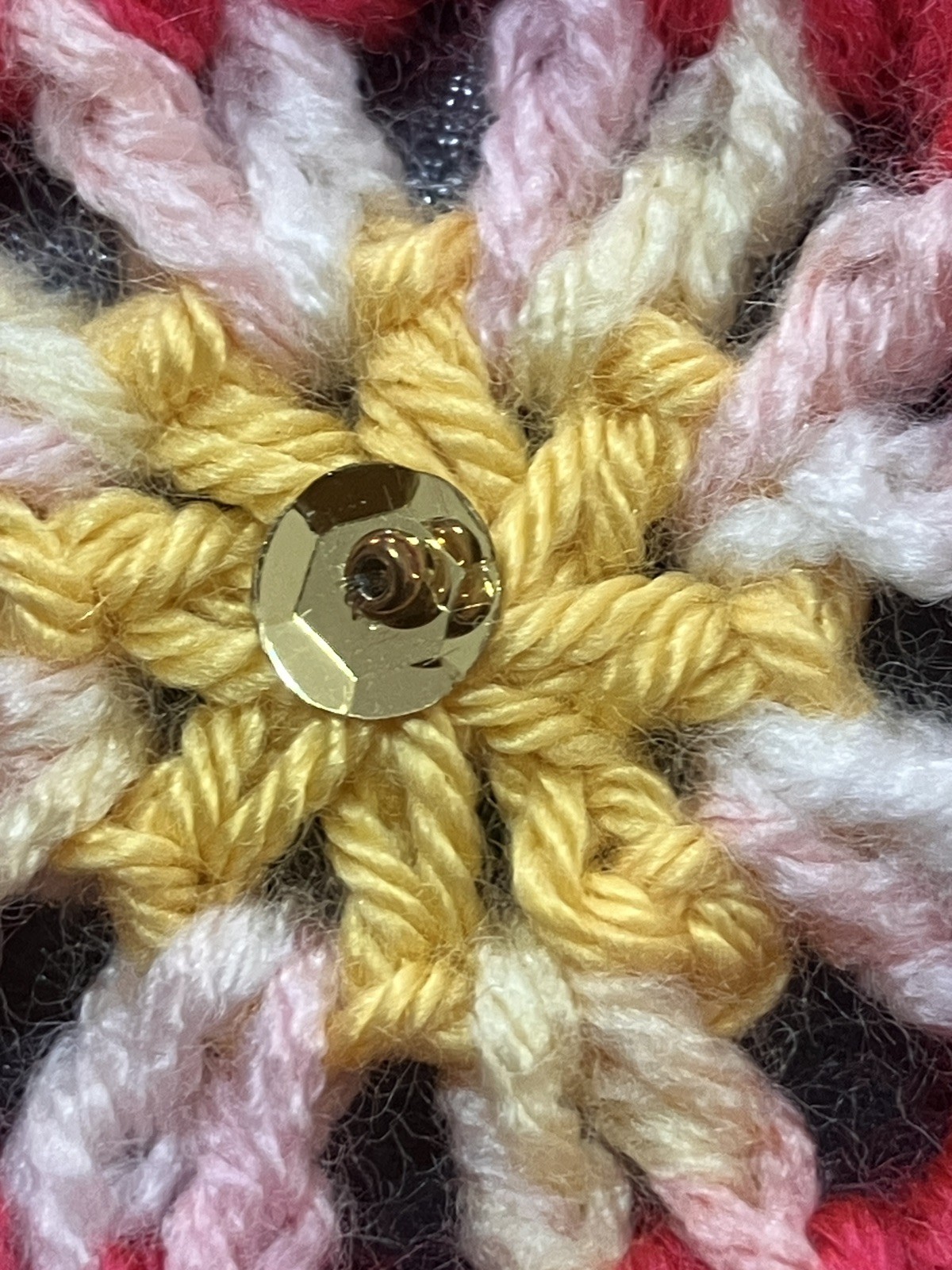 🌺NEW Hand Crochet Flowers window long Bunting Sequin Camper SUMMER 60” Gift