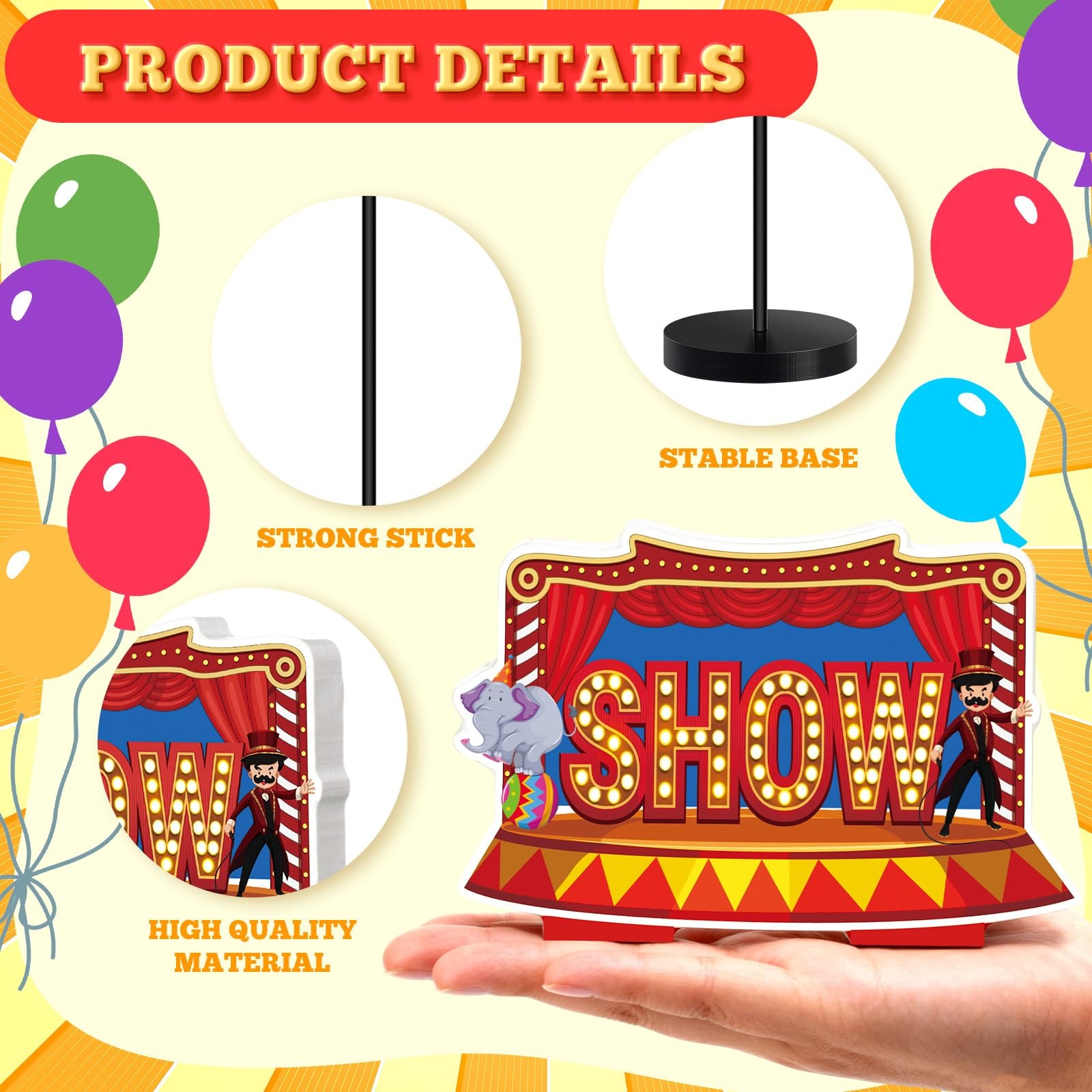 6 Pcs Carnival Party Decor Carnival Circus Decoration for Table Centerpieces …