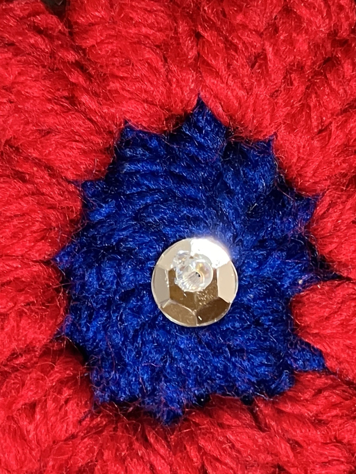 🇬🇧 NEW Hand Crochet red white blue Flowers VE Day patriotic 46” Bunting Gift