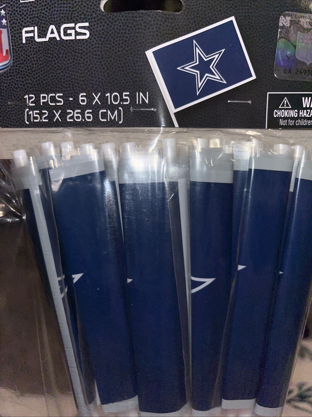 Dallas Cowboys NFL Pro Football MINI FLAGS 12ct Party Supply Favor Plastic