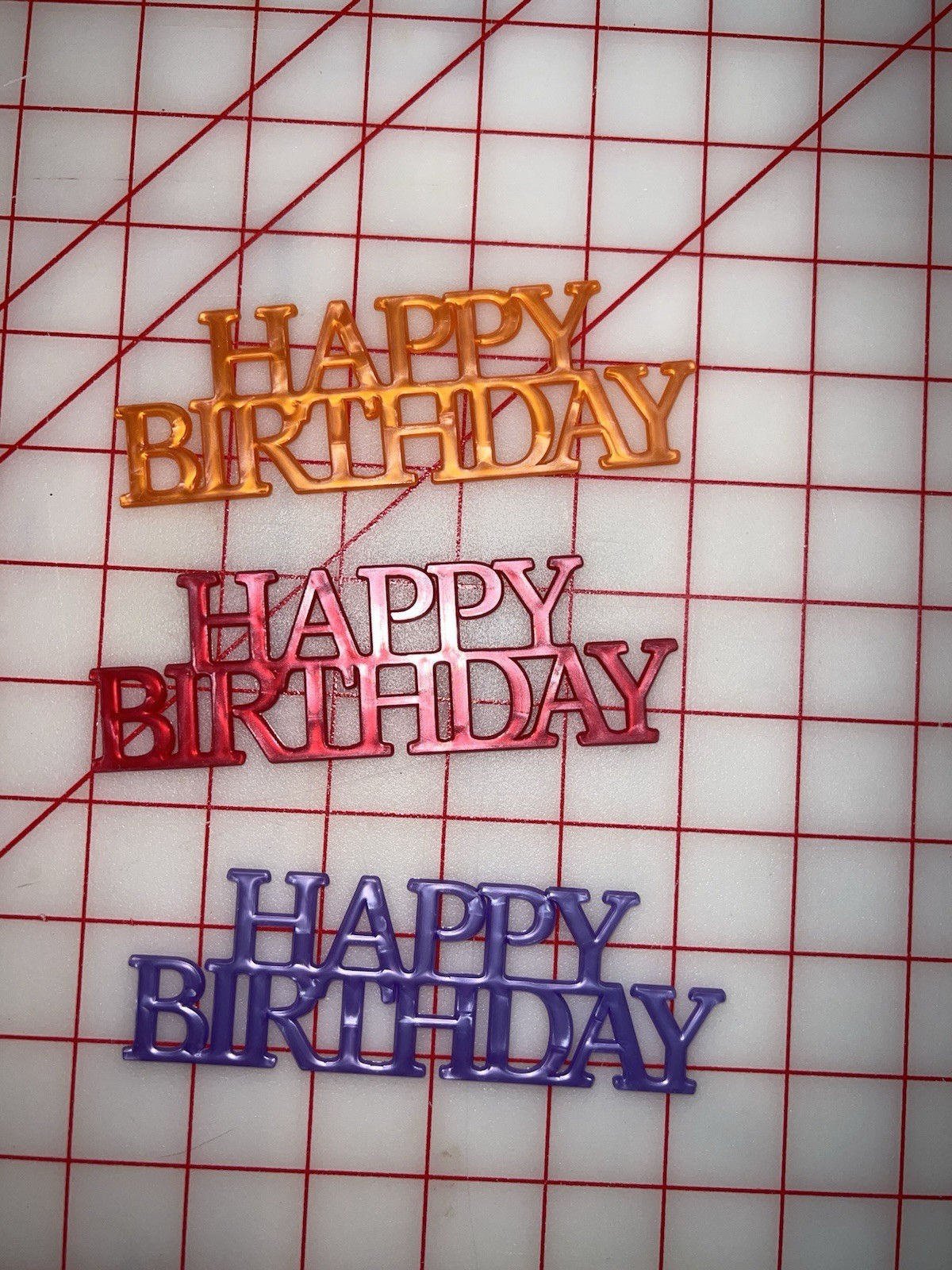 Plastic Happy Birthday Cake Decoratation