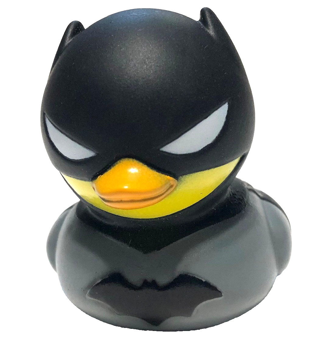 FREE SHIPPING – 2 1/2″ RARE BATMAN SUPERHERO CRUISING RUBBER DUCK CRUISE DUCKIE