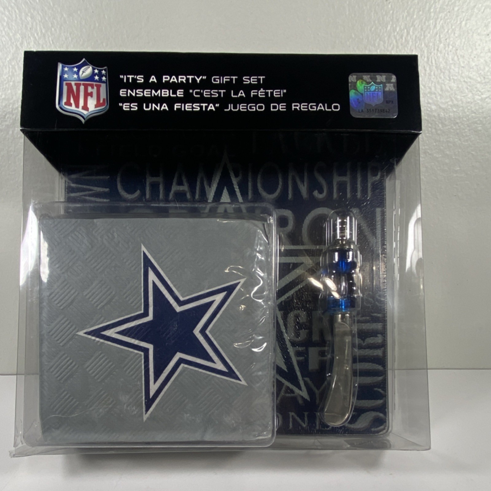 NFL Dallas Cowboys Party Gift Set – Napkins, Glass, Spreader, Sports Theme
