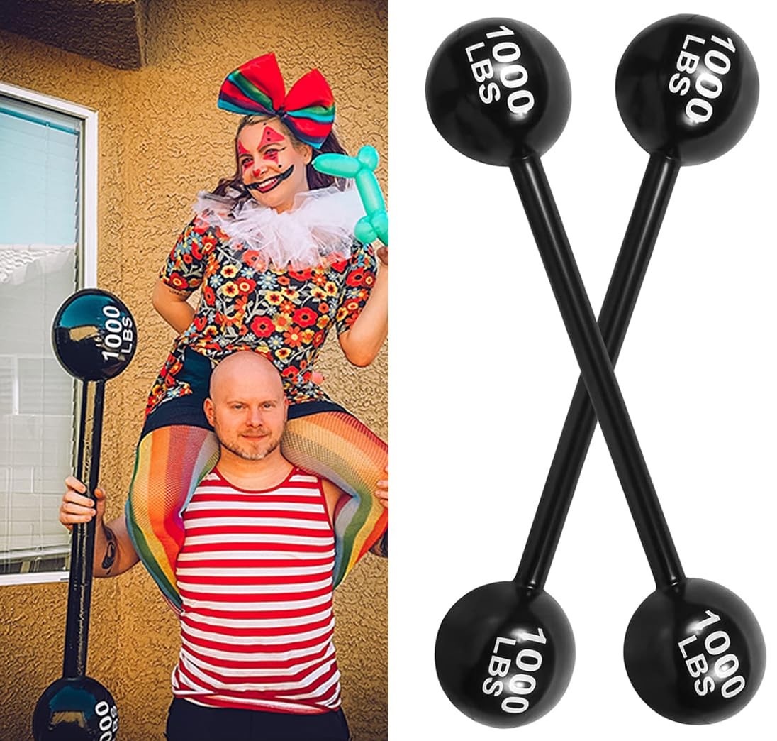 2 Pack Giant Inflatable Dumbbell Barbell Carnival Circus Decorations Props