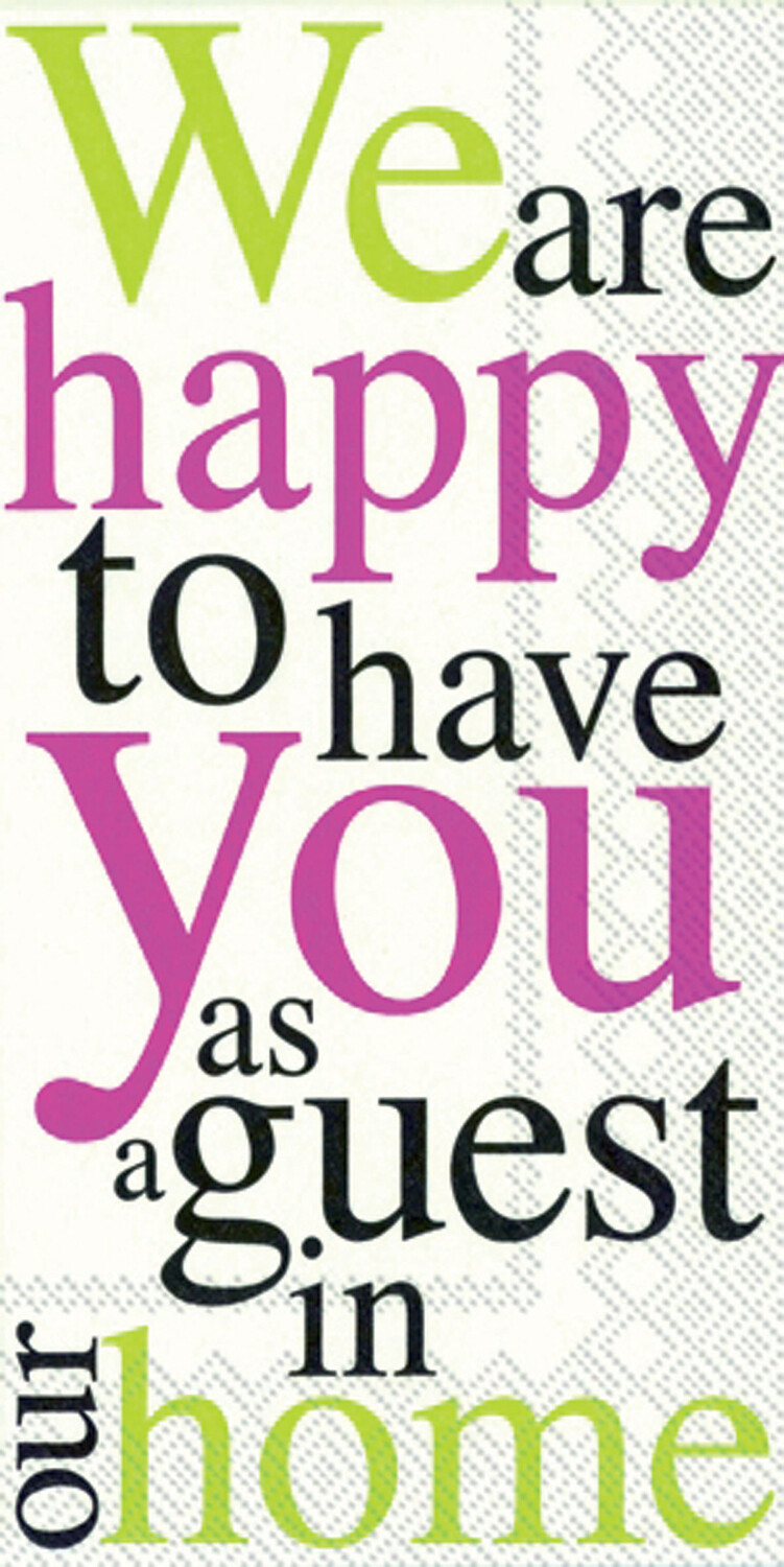 Boston International Disposable Hand Paper Guest Happy to Have Pink/Green 32 CT