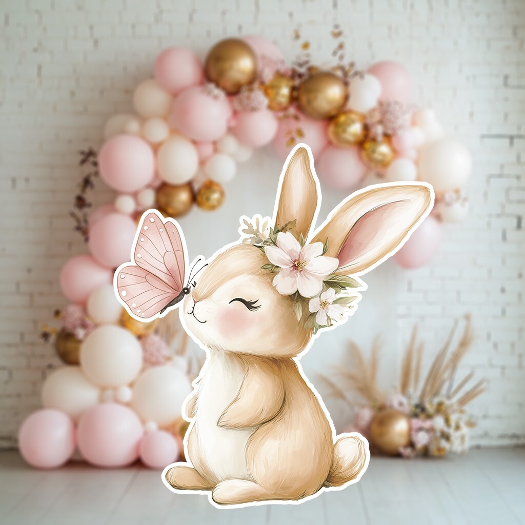 Cute Bunny Cutout Decoration, Birthday Decor, Baby Shower, Party Decor, Easter