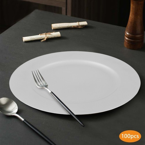 Charger Plates Set, Round Charger Plates, Charger Plate for Wedding Party Silver