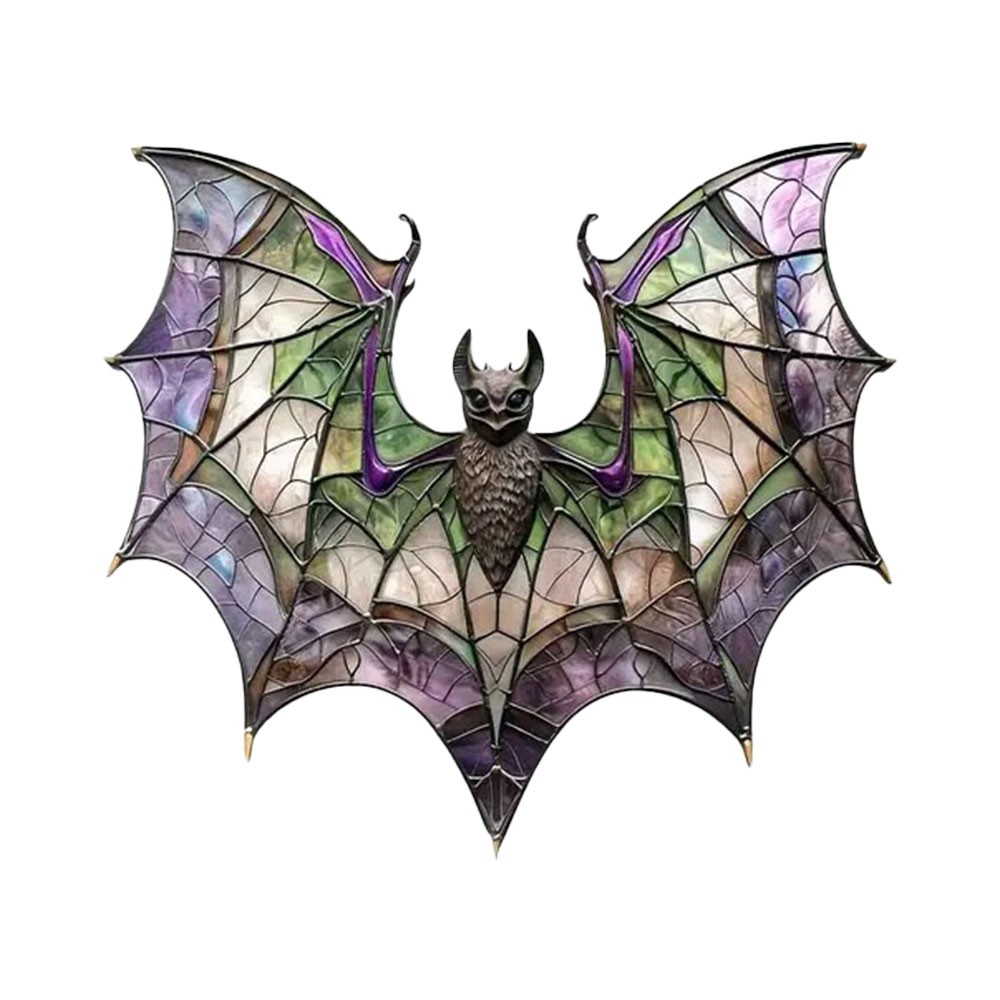 Contemporary Acrylic Bat Suncatcher Halloween Decor Home Wall Art Wreath OY