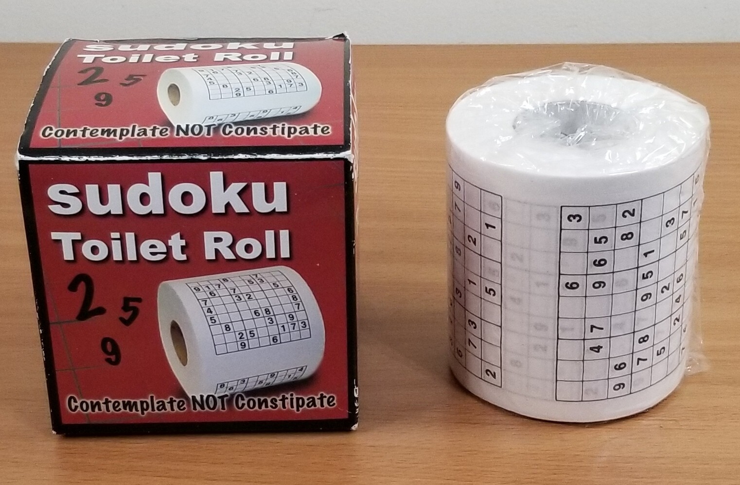 Sudoku Toilet Paper Roll New open Box Novelty Gag Gift Contemplate not Constipat