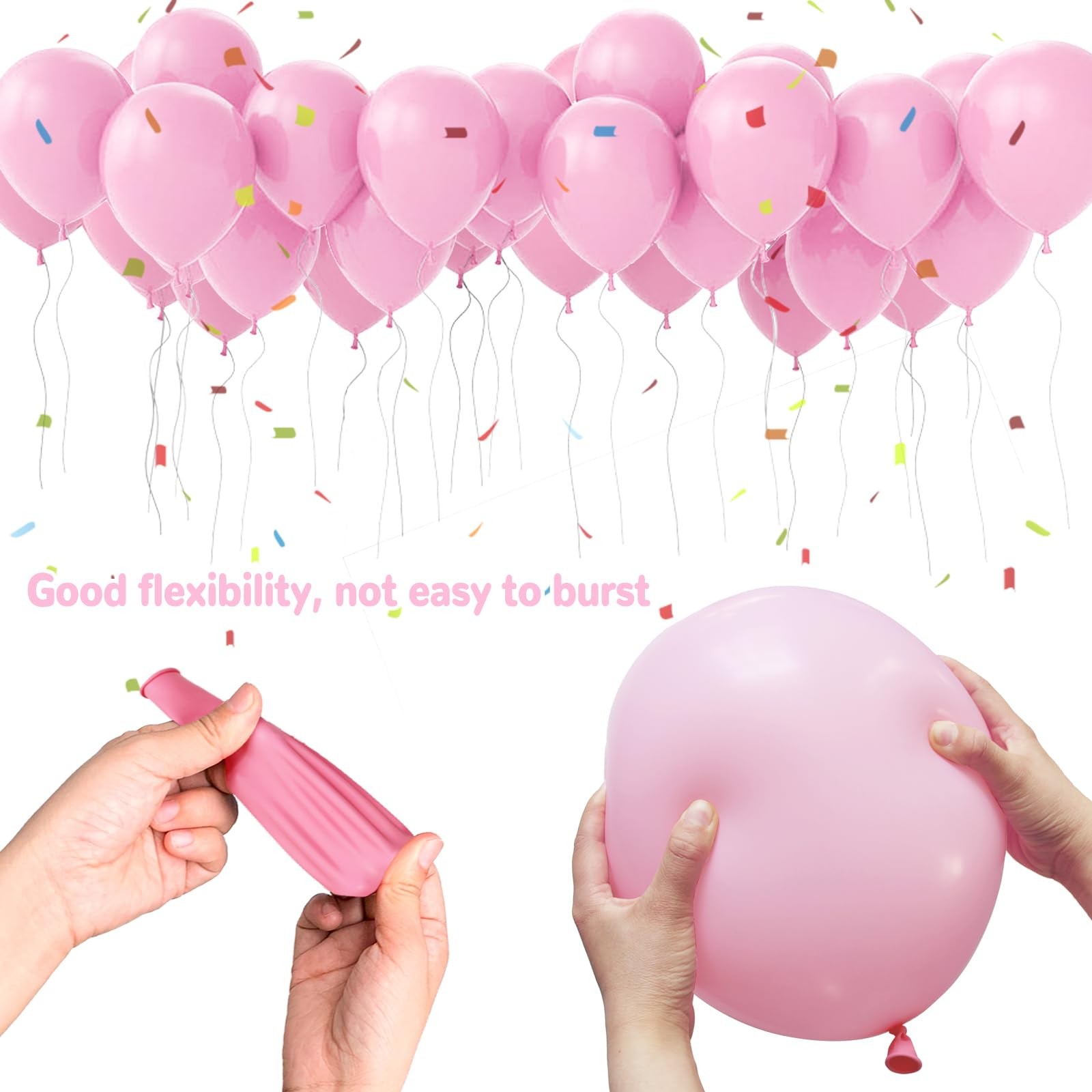 Pastel Pink Balloons 12 Inch 100 Pack light Pink Latex Balloons Baby Pink Par…