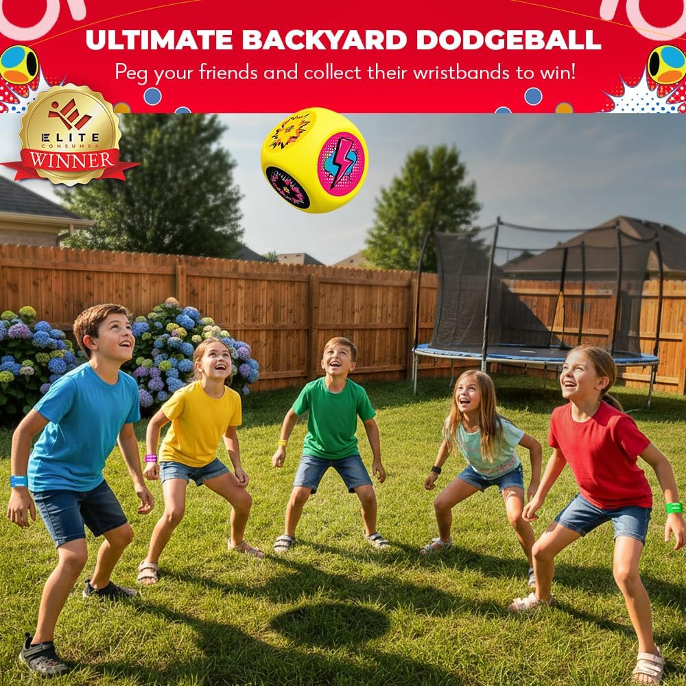 Games® – Whomp Ball – Ultimate Backyard Dodgeball – Soft Foam Dice – Yard Games,
