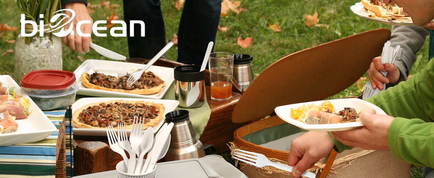 100% Compostable Forks 60 Count Disposable Forks Heavy Duty Utensils Set Fork