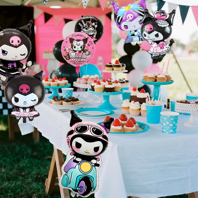 10 Pcs Kuromi Party Decorations Balloons Kuromi Character Foil Balloons for Kids