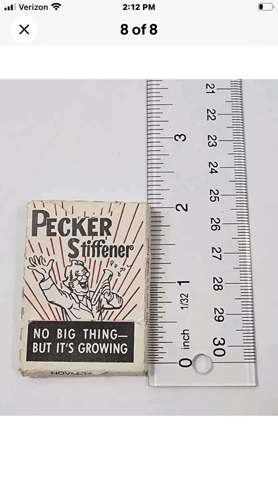 Vintage 1960’s Joke Gag Cover Pecker Stiffener Noveltone Adult Party Novelty