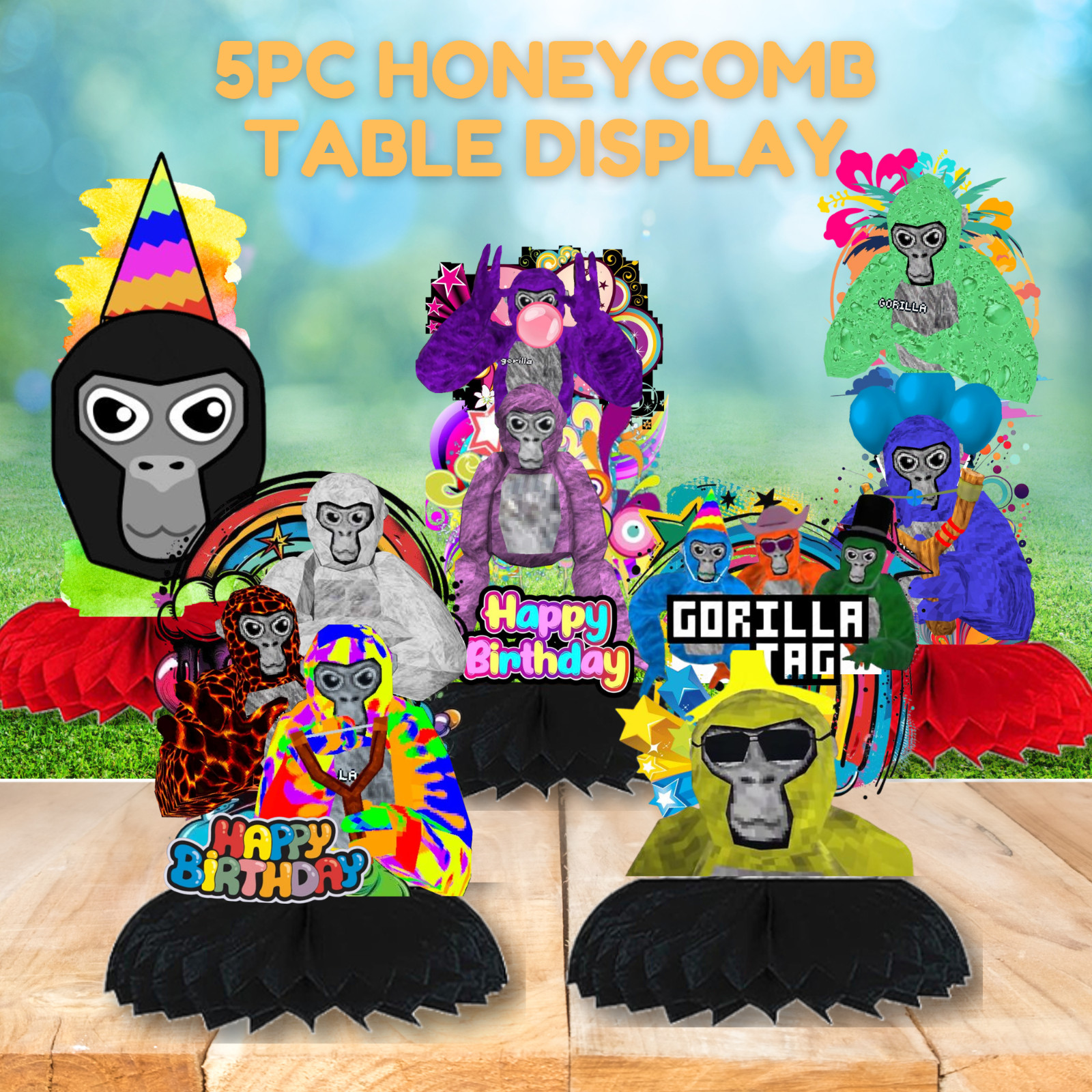 Gorilla tag Party Supplies happy birthday centerpiece decoration gift balloon