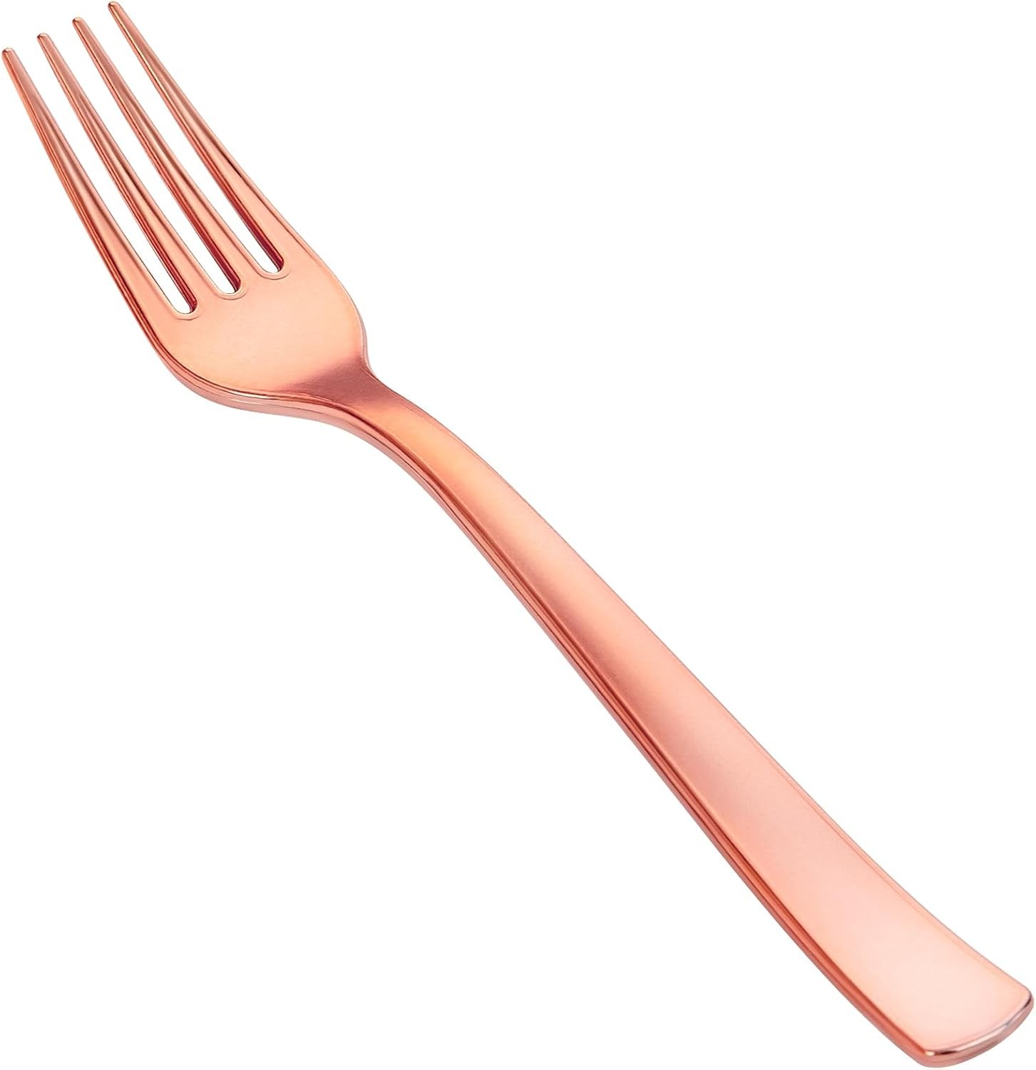 50PCS Rose Gold Plastic Forks – Heavy Duty Plastic Forks – Solid Durable Rose