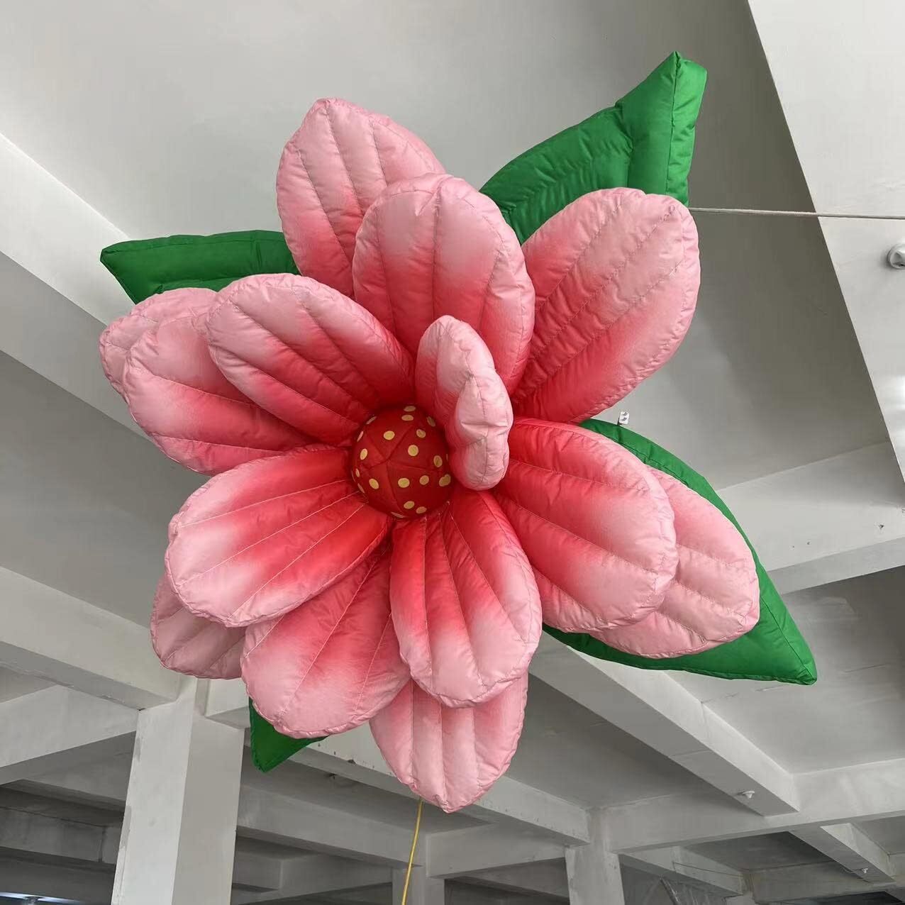 LED Inflatable Rose Flower Decor Indoor for Party Wedding Stage Concert Ceiling