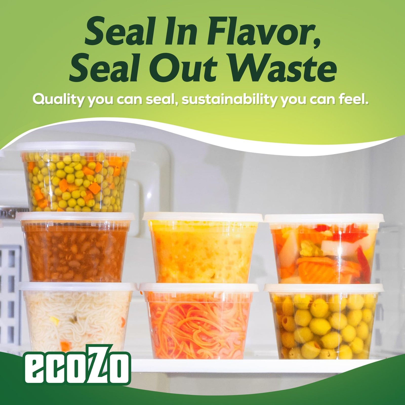 ecoZo 16 oz. Food Storage Containers with Lids [50 Sets] – Soup, Slime, Ice Crea