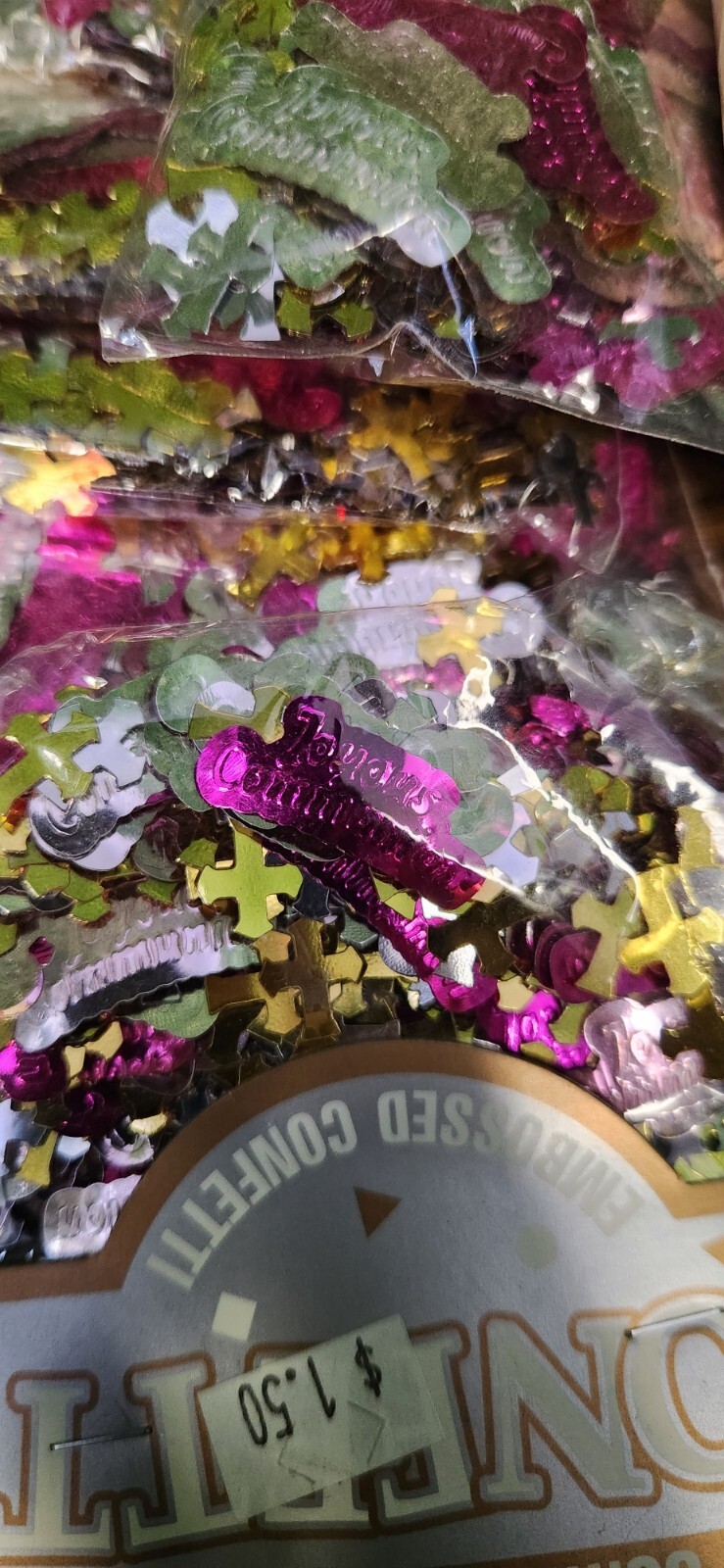 Embossed Confetti: Comunion GIRL Gold, White, And Pink Assorted