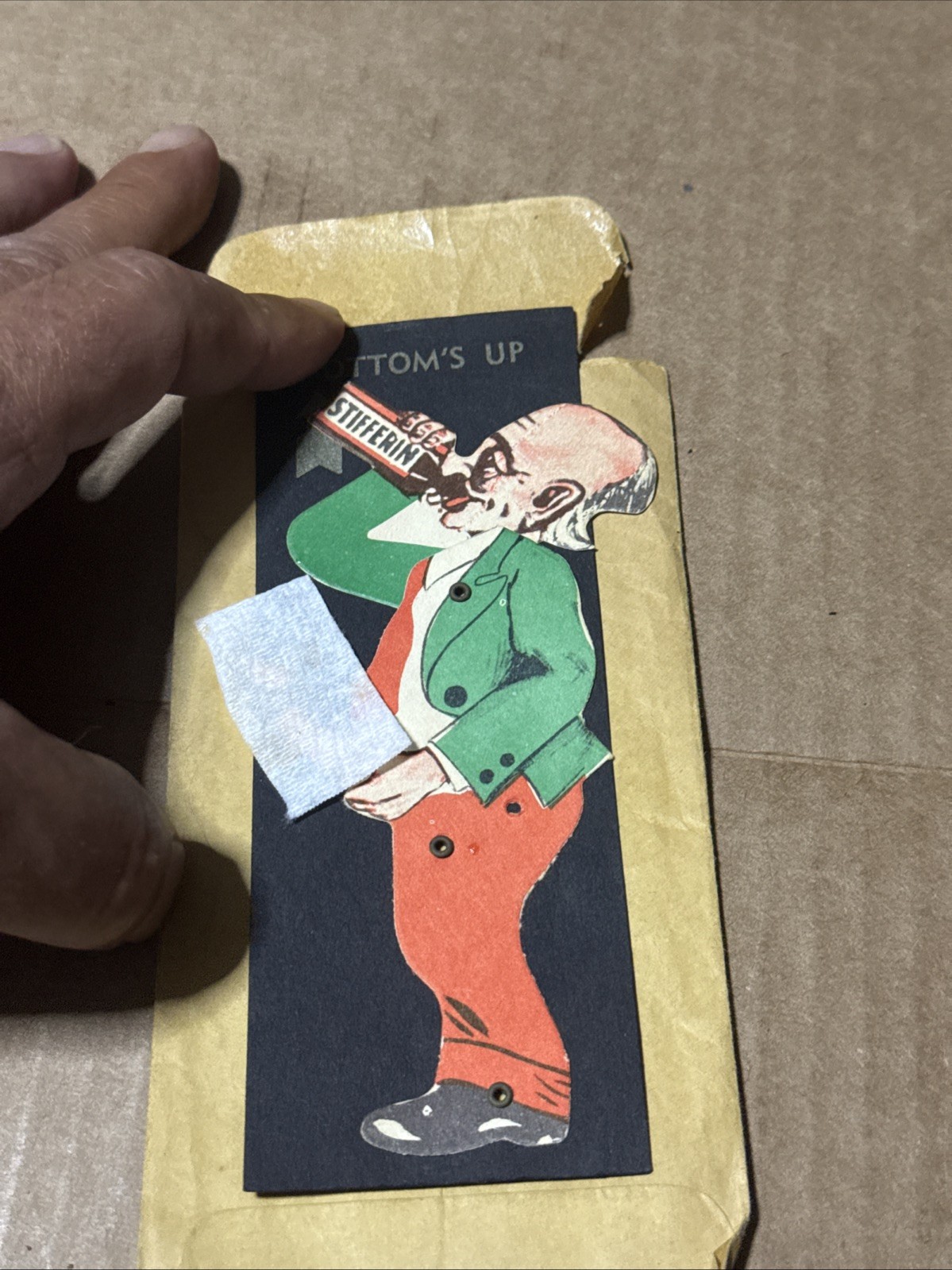 1950’s Vintage STIFFERIN Erotic BOTTOMS UP Tradecard Adult Novelty Risque RARE